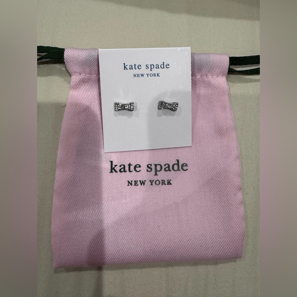 Kate Spade Silver Bow Earrings New